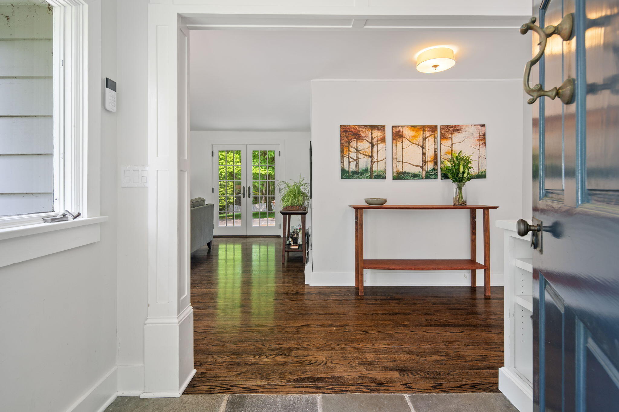 53 Fox Run Road New Canaan, CT 06840 - Photo 6 of 39 a view of living room with furniture and a floor to ceiling window
