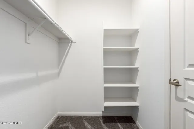 a storage room with empty racks