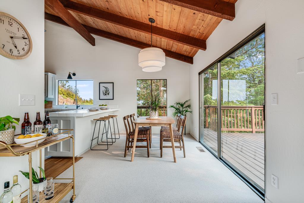 390 Brooktree Ranch Road Aptos, CA 95003 - Photo 11 of 33 a view of a dining room with furniture window and outside view