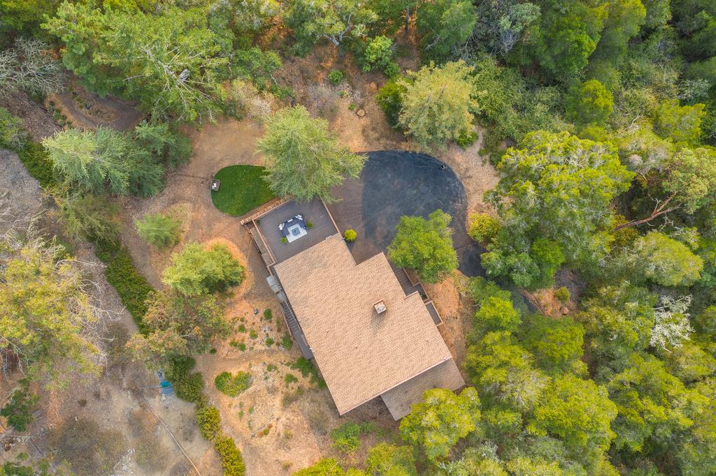 390 Brooktree Ranch Road Aptos, CA 95003 - Photo 30 of 33 an aerial view of a house with a yard