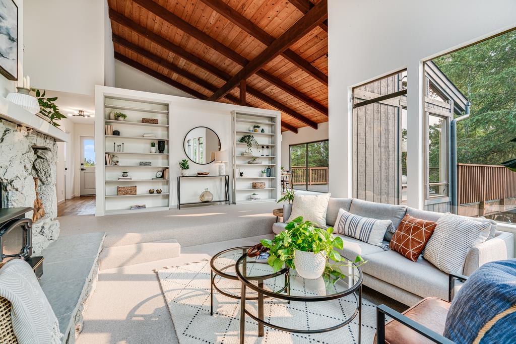 390 Brooktree Ranch Road Aptos, CA 95003 - Photo 7 of 33 a living room with furniture and a large window