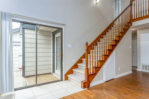 a view of an entryway with staircase