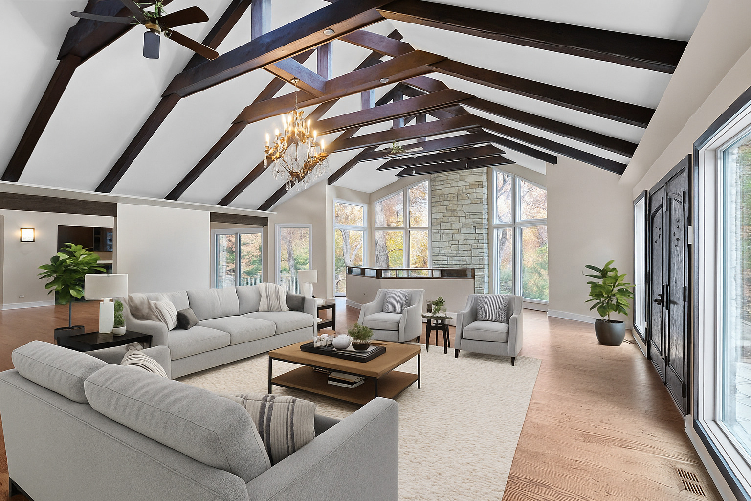 12 Rock Ridge Lane Barrington Hills, IL 60010 - Photo 11 of 52 a living room with furniture and a floor to ceiling window