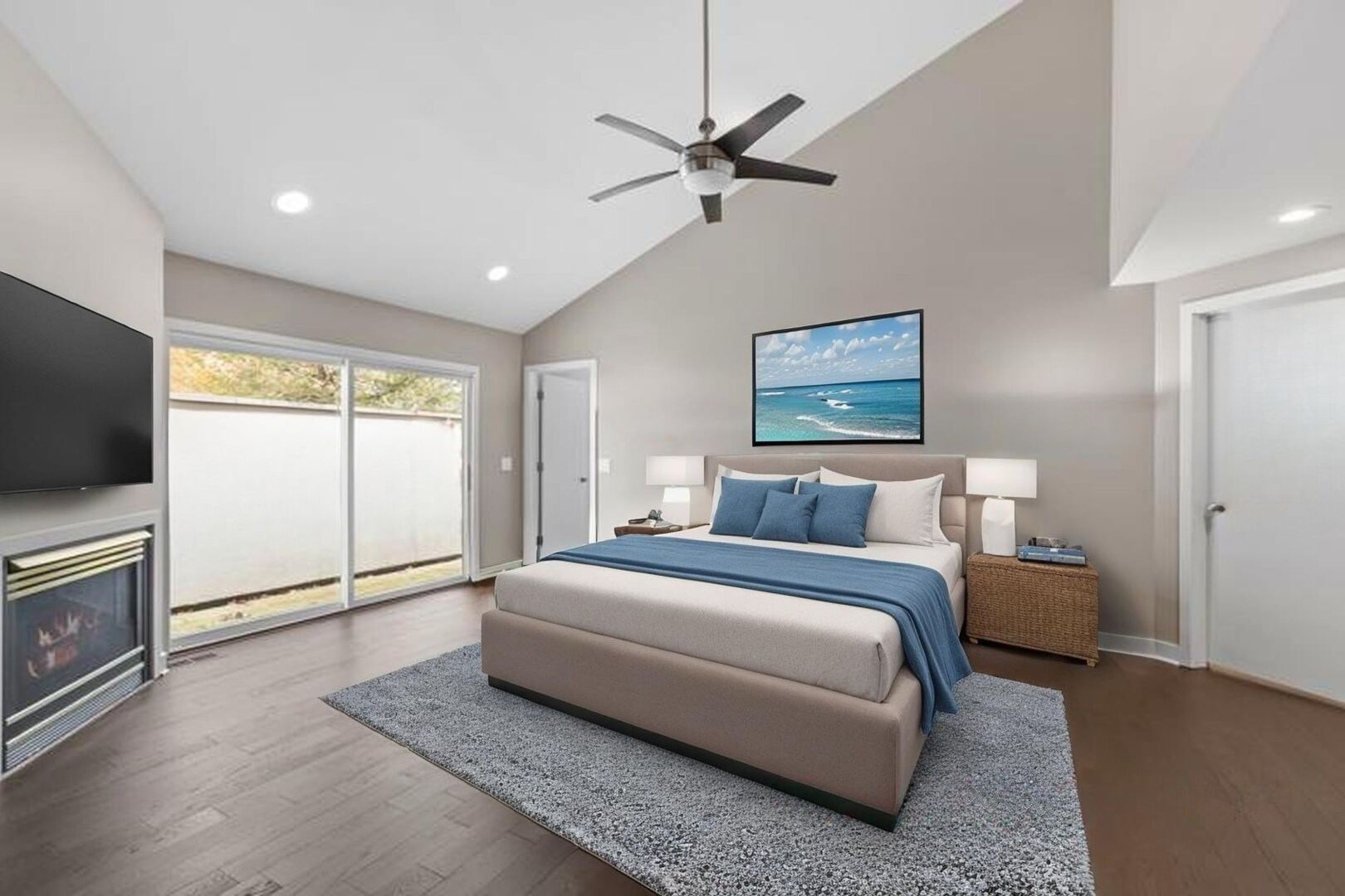 12 Rock Ridge Lane Barrington Hills, IL 60010 - Photo 22 of 52 a spacious bedroom with a bed and a flat screen tv