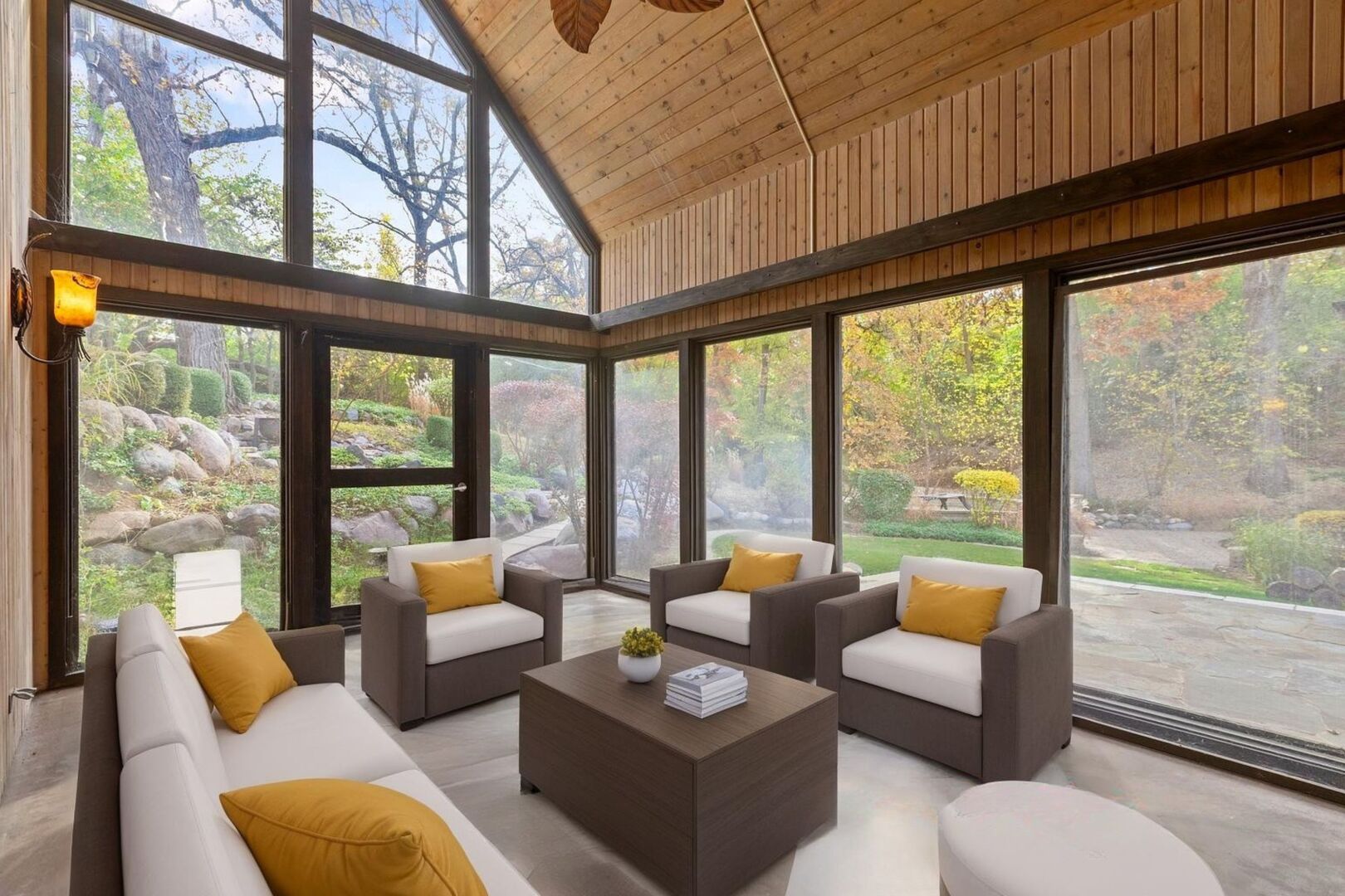 12 Rock Ridge Lane Barrington Hills, IL 60010 - Photo 30 of 52 a living room with furniture and a floor to ceiling window