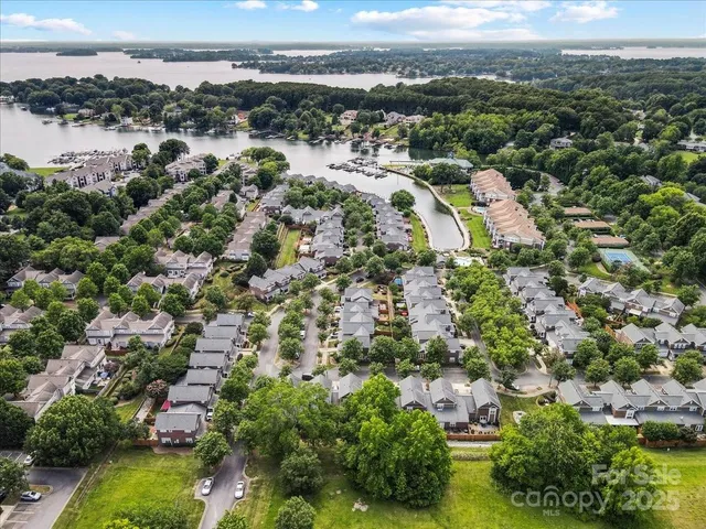 an aerial view of multiple house