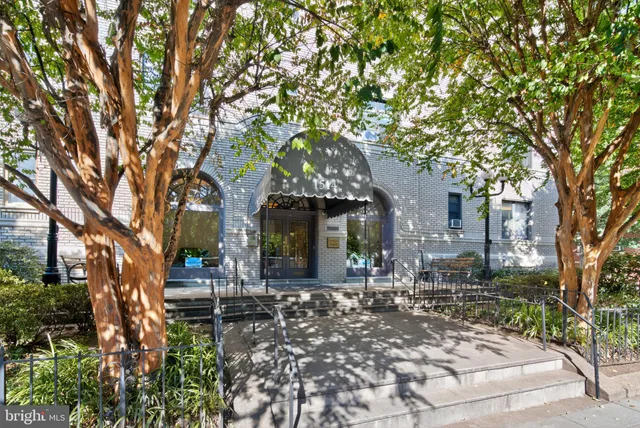 a front view of a house with a tree