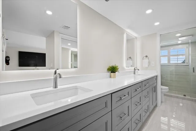 a bathroom with a shower