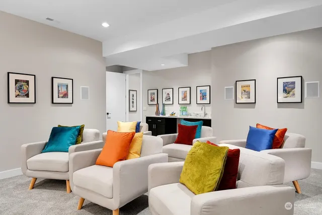a view of a kitchen with furniture and window