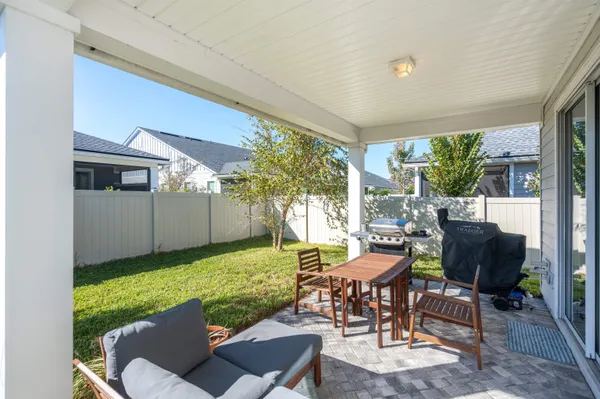 a outdoor living space with furniture and garden view