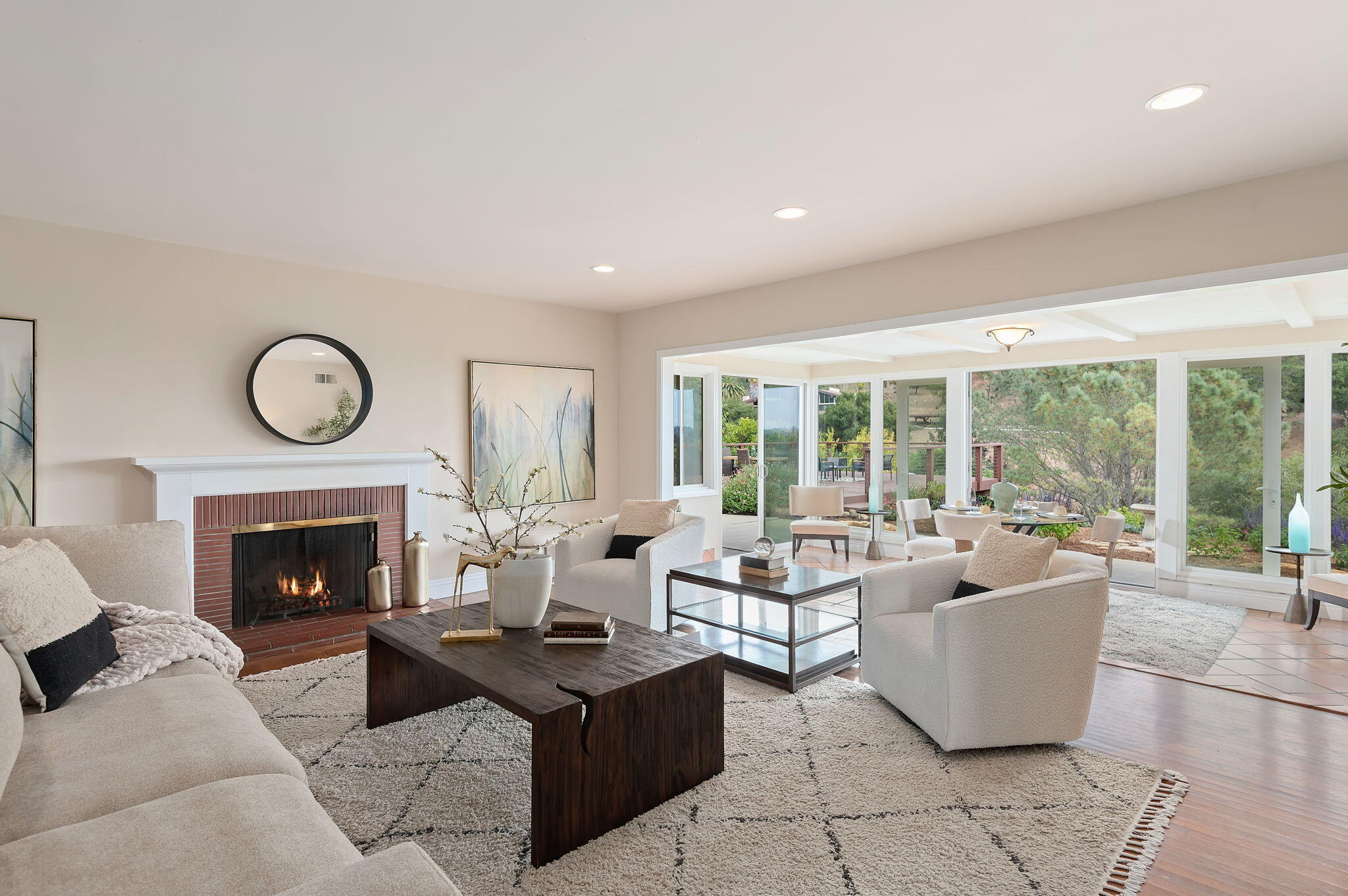 42 Northridge Road Santa Barbara, CA 93105 - Photo 5 of 22 a living room with furniture and a fireplace