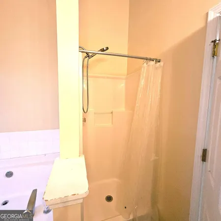 a bathroom with a shower
