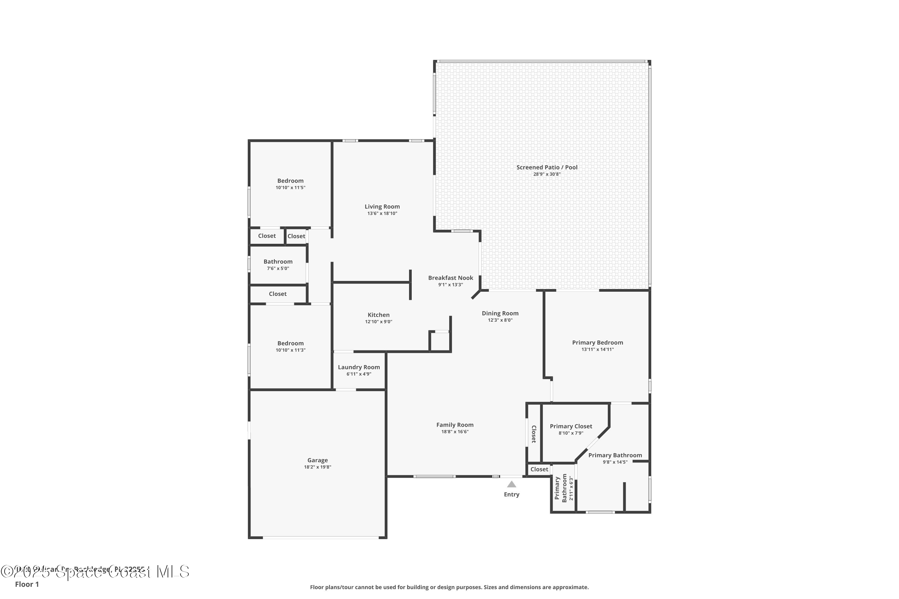 1020 Pelican Lane Rockledge, FL 32955 - Photo 36 of 36 a picture of floor plan