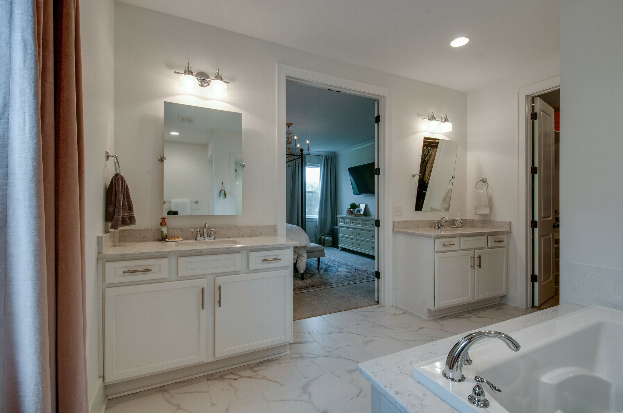 430 Beamon Drive Franklin, TN 37064 - Photo 30 of 62 a bathroom with a granite countertop sink double vanity and a mirror