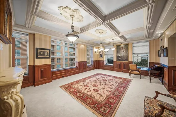 a view of an entryway wooden floor