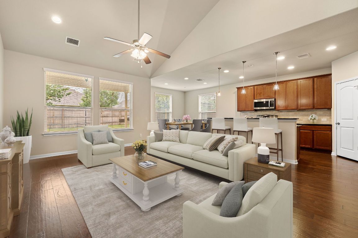 605 Joppa Road Leander, TX 78641 - Photo 1 of 1 a living room with furniture kitchen and a large window