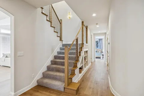 a bedroom with a bed and closet