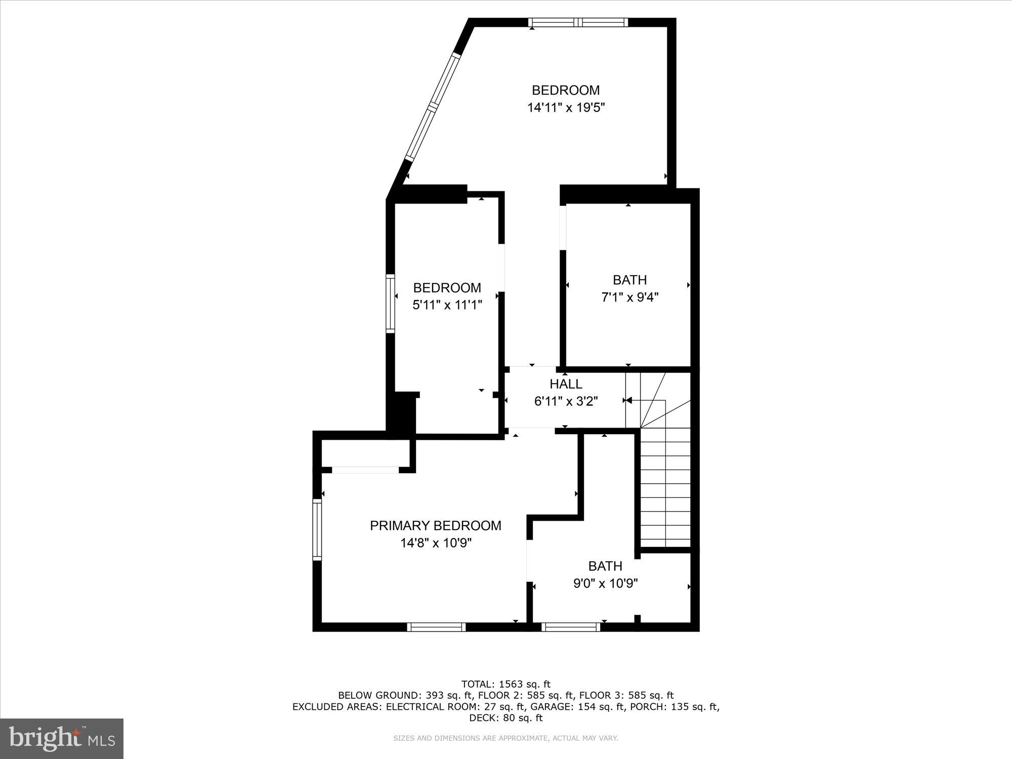 349 Kentucky Avenue Southeast Washington, DC 20003 - Photo 40 of 41 Upper level floor plan