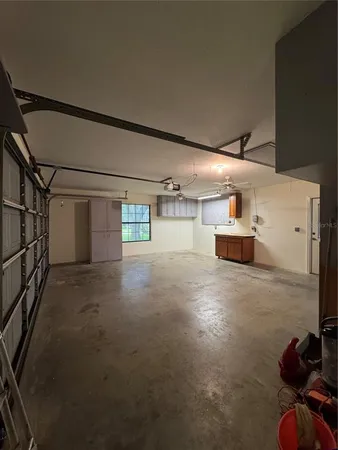 a view of a big room with large windows