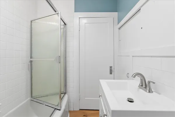 a view of a road with an outdoor space