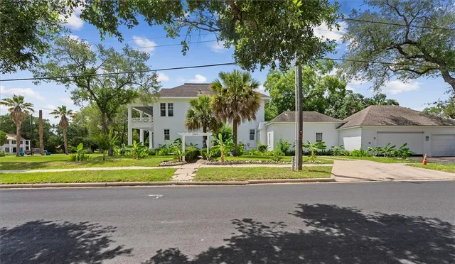 a view of a garden with potted plants