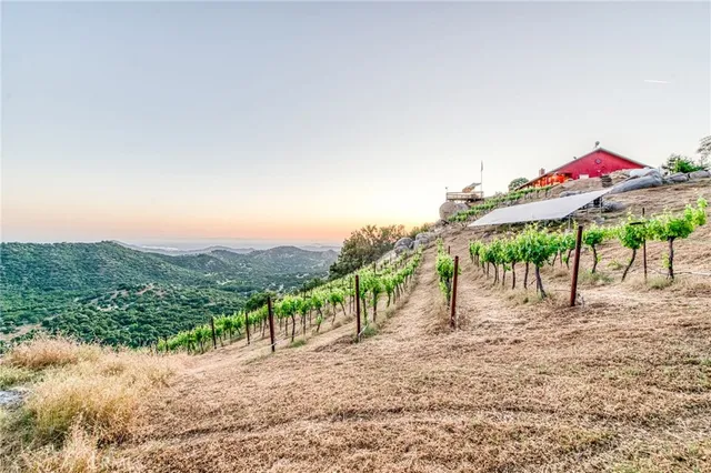 an outdoor space with furniture