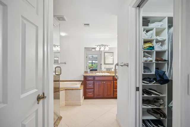 a view of a swimming pool with a patio