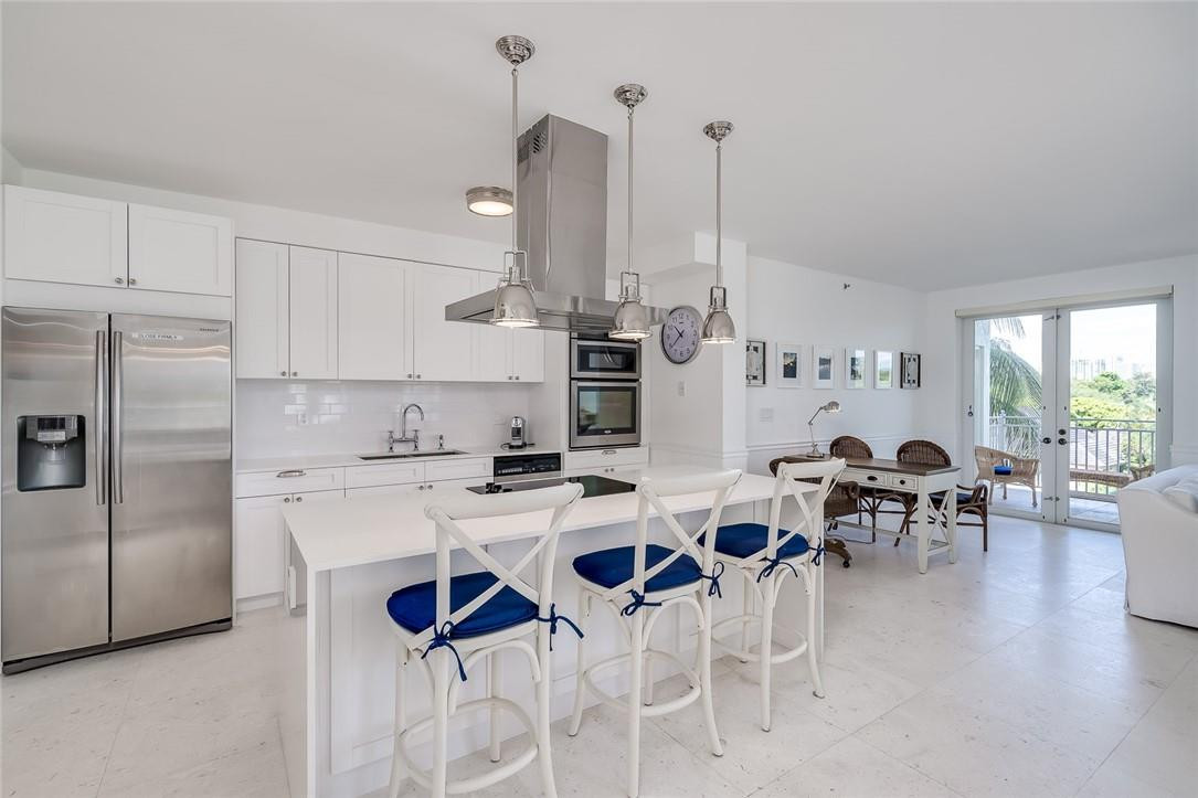 217 Hendricks Isle, Unit 402 Fort Lauderdale, FL 33301 - Photo 2 of 39 a kitchen with appliances cabinets and a counter top space