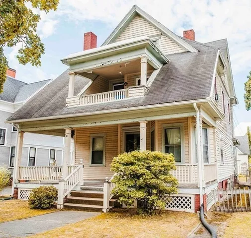 a front view of a house with entryway