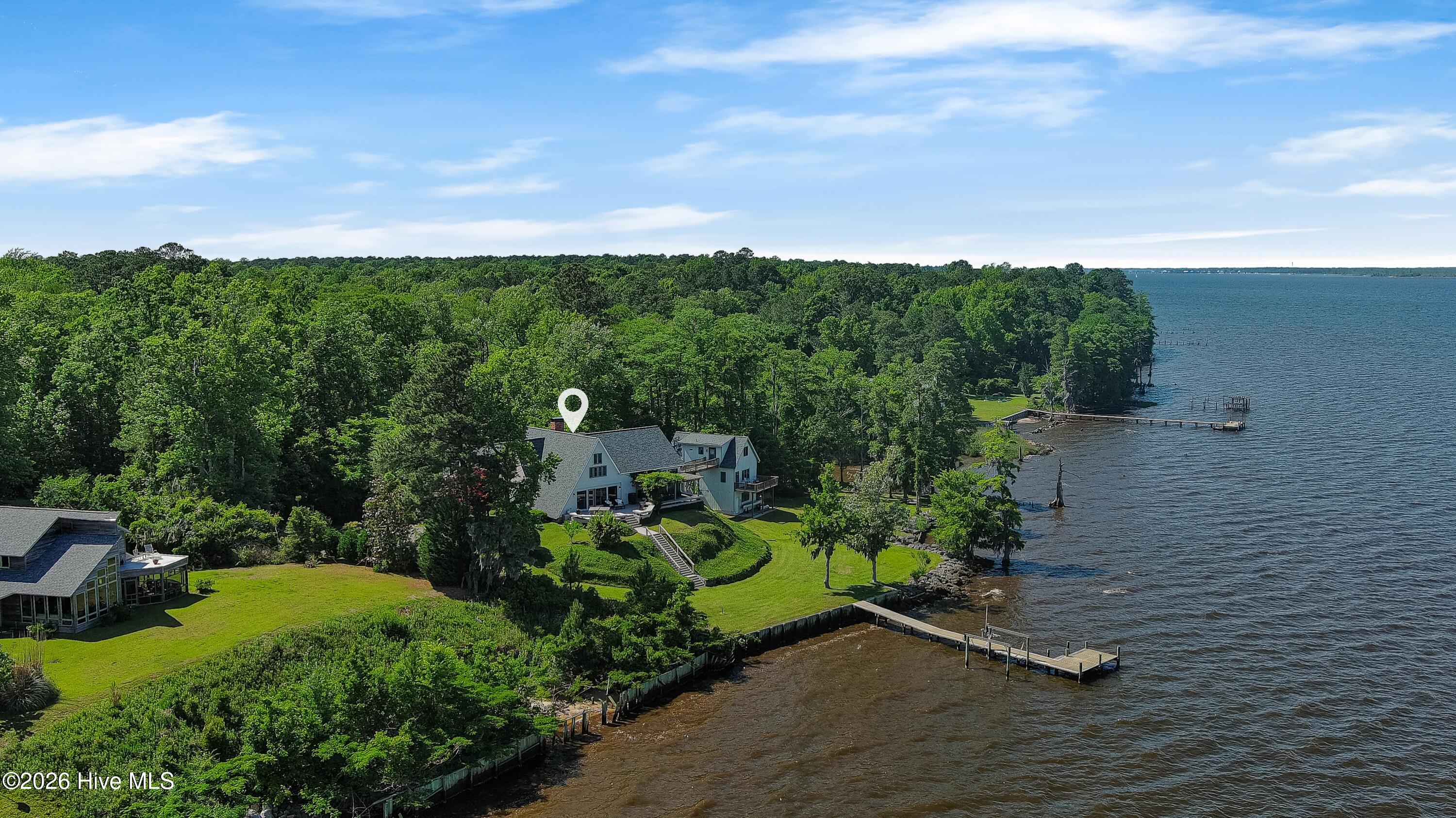 4100 North Rivershore Drive New Bern, NC 28560 - Photo 83 of 87 Aerial Shot with Water views