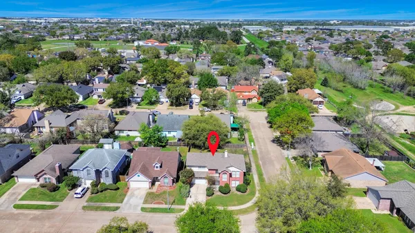 an aerial view of multiple house