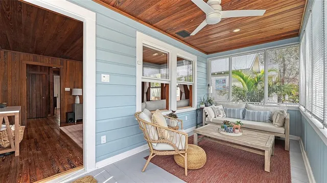 a outdoor living space with furniture