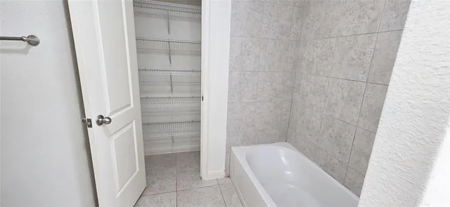 a bathroom with a tub