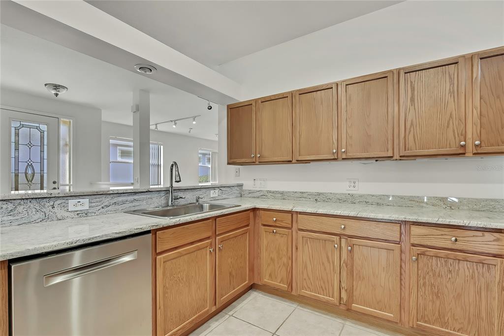 8049 Sanguinelli Road Land O Lakes, FL 34637 - Photo 13 of 45 a kitchen with a sink dishwasher and cabinets