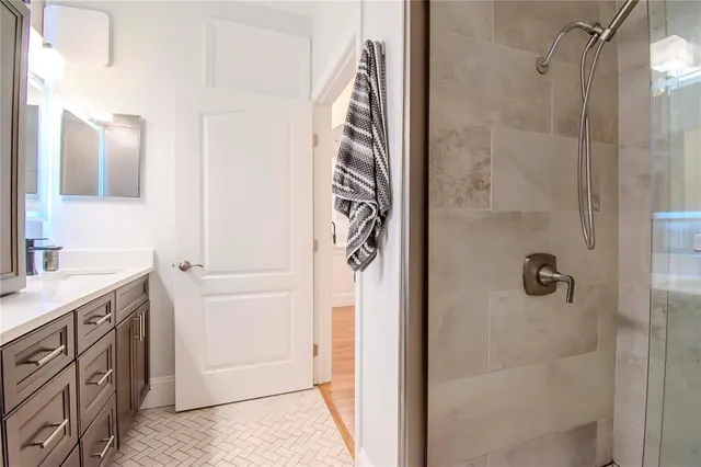 a view of balcony with a potted plant