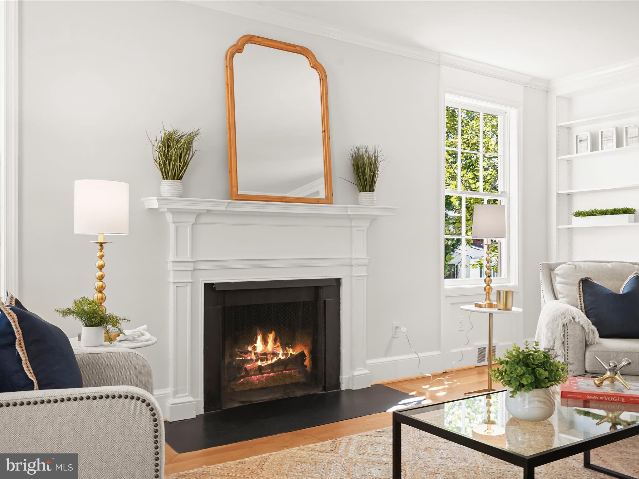 6302 Broad Branch Road Chevy Chase, MD 20815 - Photo 7 of 55 a living room with furniture and a fireplace