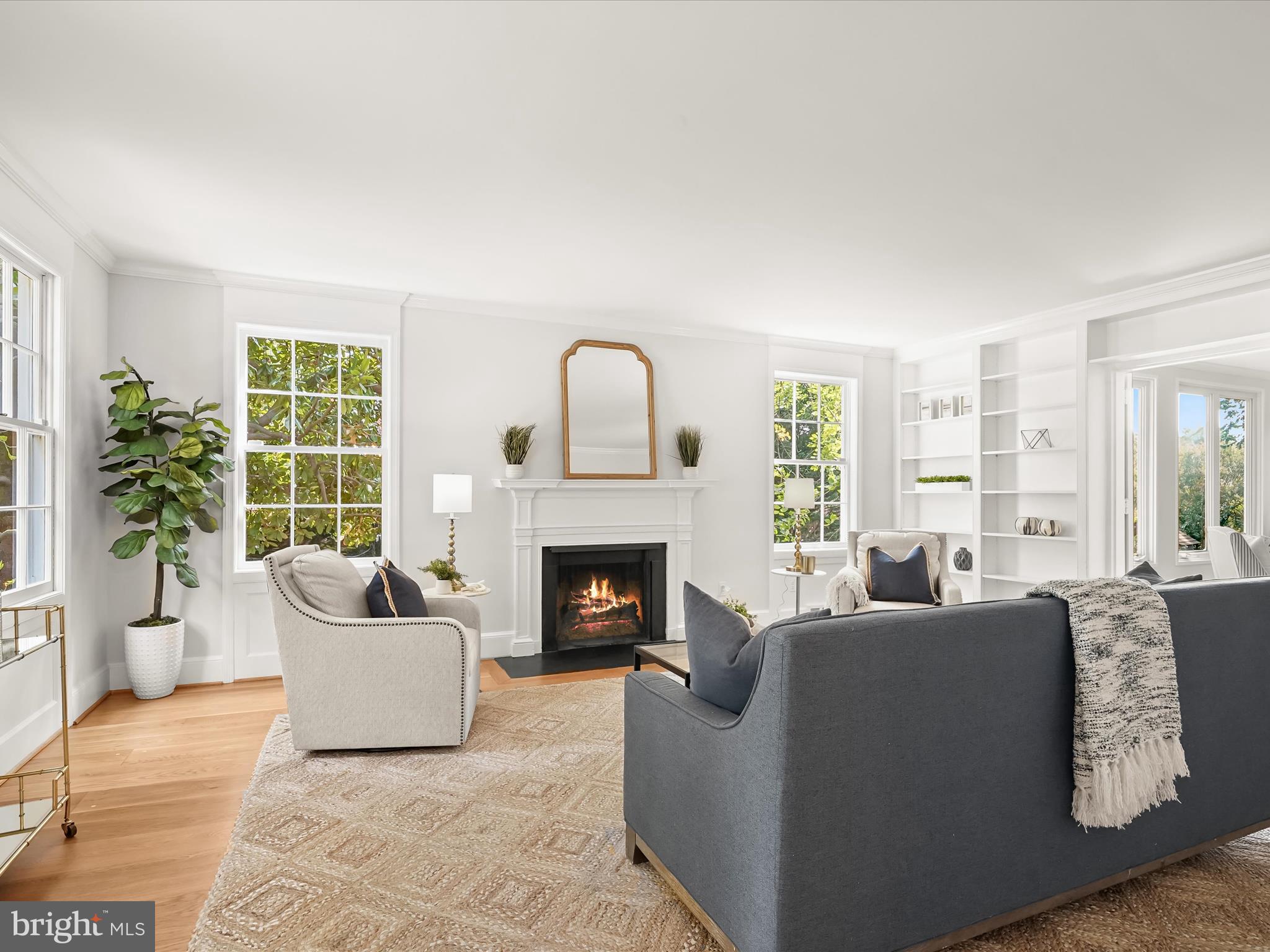 6302 Broad Branch Road Chevy Chase, MD 20815 - Photo 8 of 55 a living room with furniture and a fireplace
