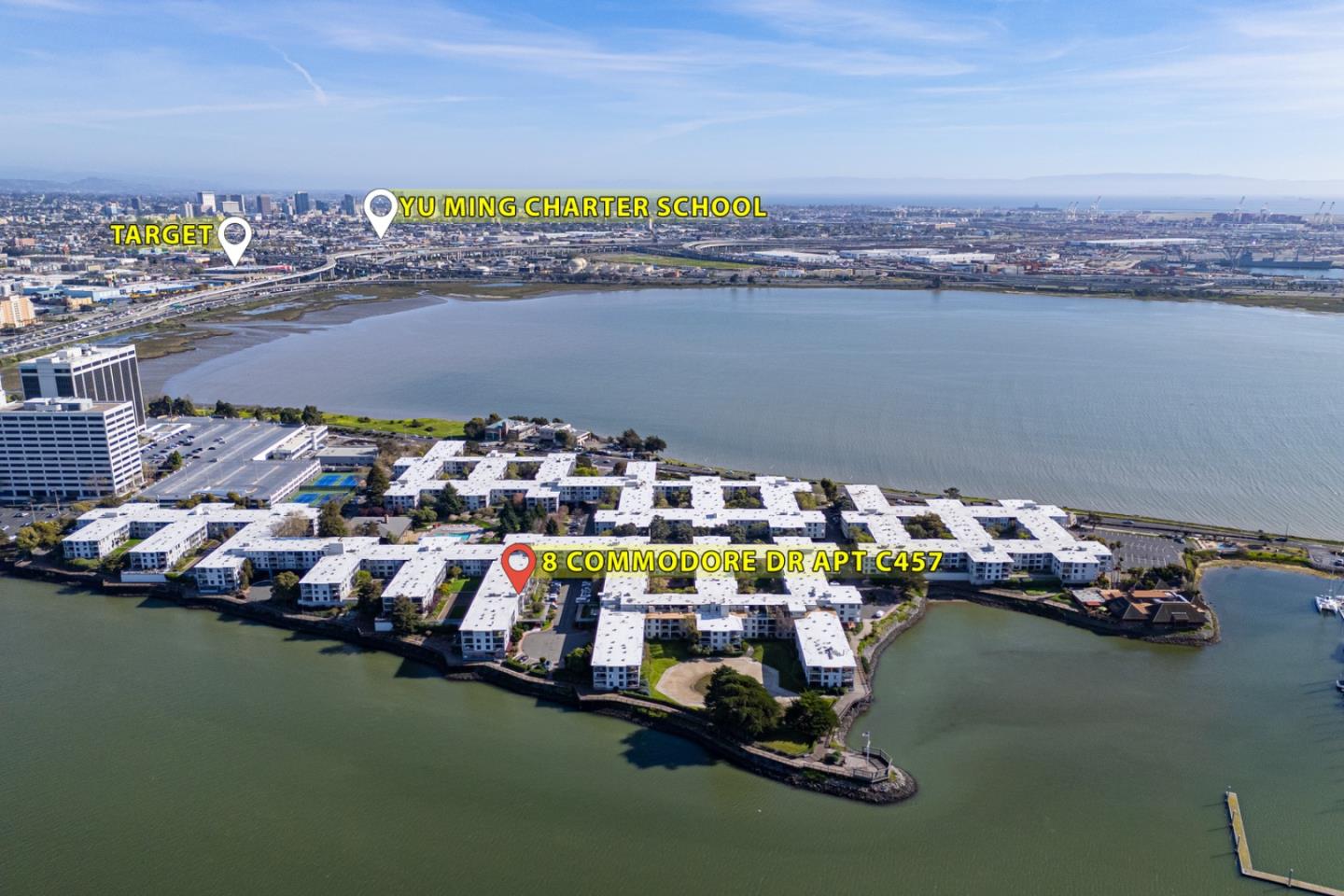 8 Commodore Drive, Unit C457 Emeryville, CA 94608 - Photo 41 of 48 a view of a lake with boats and trees