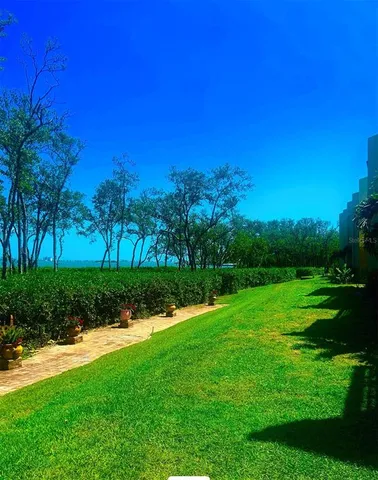 a view of a golf course with a yard