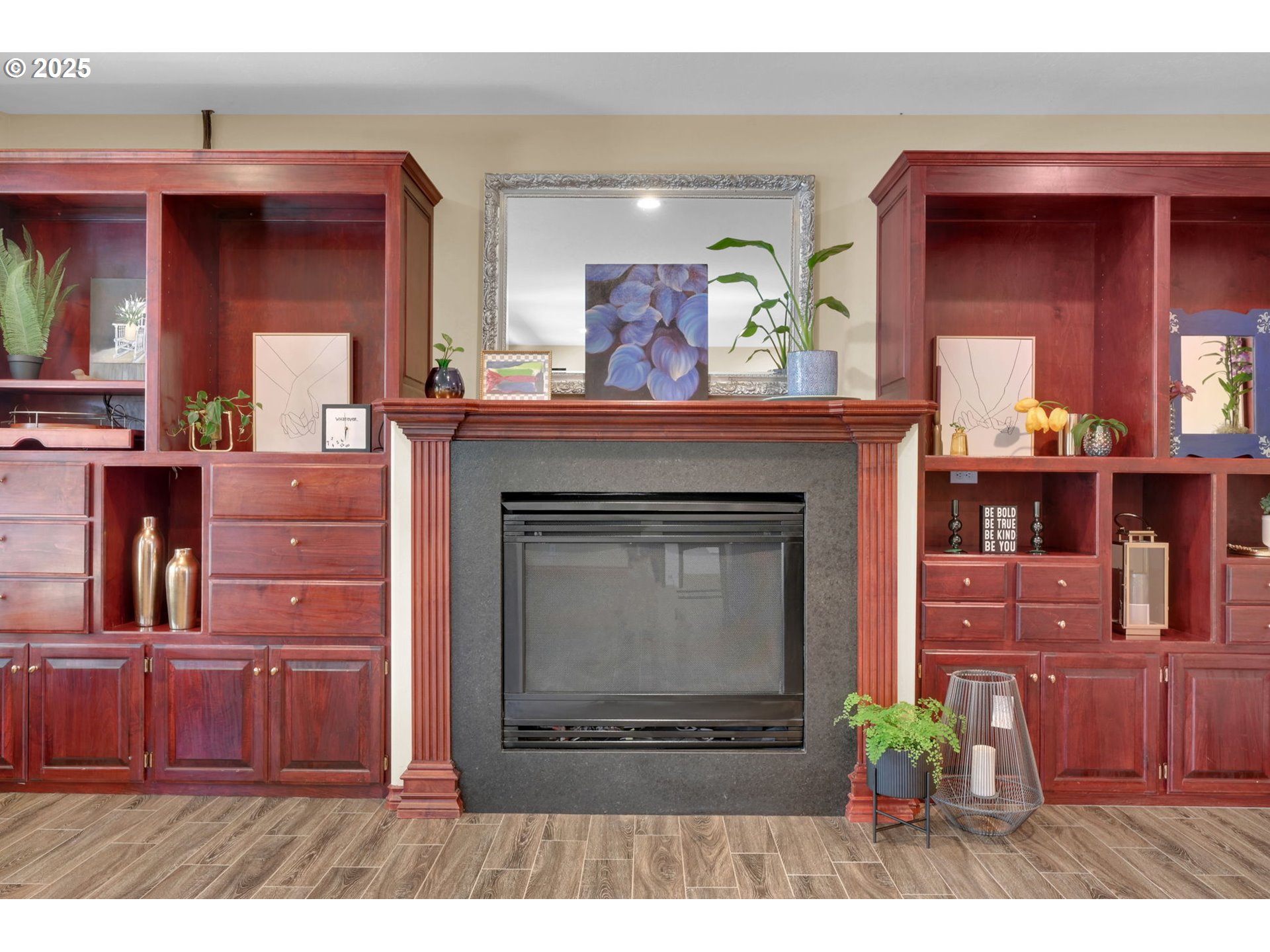 1417 Wimbledon Place Springfield, OR 97477 - Photo 23 of 48 a living room with furniture and a fireplace