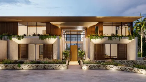 a front view of a house