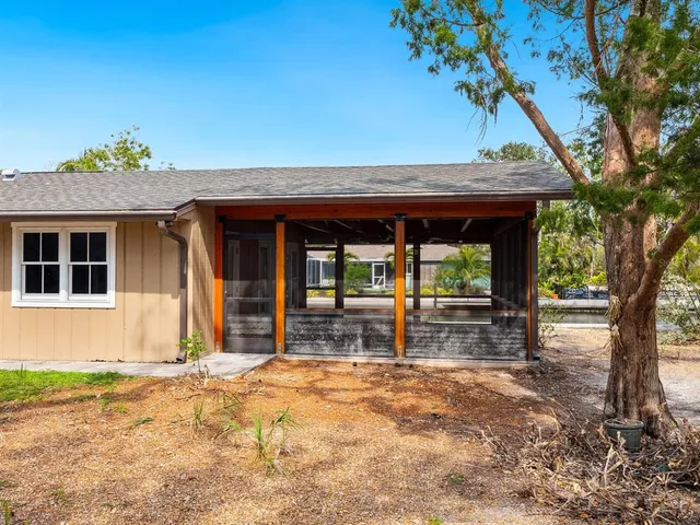a house view with a outdoor space