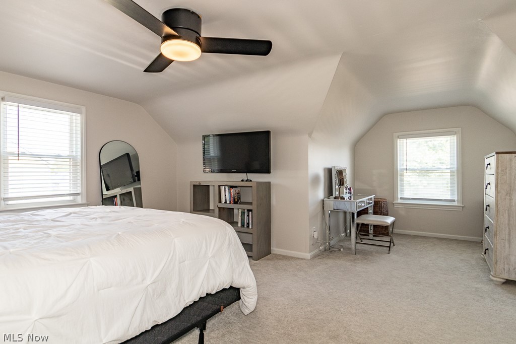 1314 Mayfield Ridge Road Cleveland, OH 44124 - Photo 20 of 40 Carpeted bedroom with lofted ceiling and ceiling fan