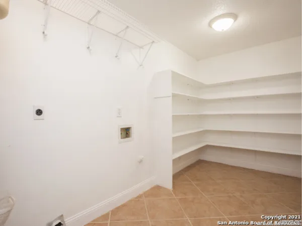 a storage room with empty racks