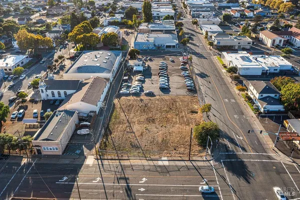 an aerial view of a city