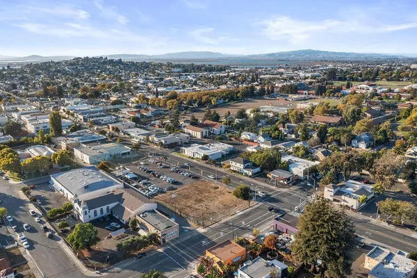 an aerial view of a city