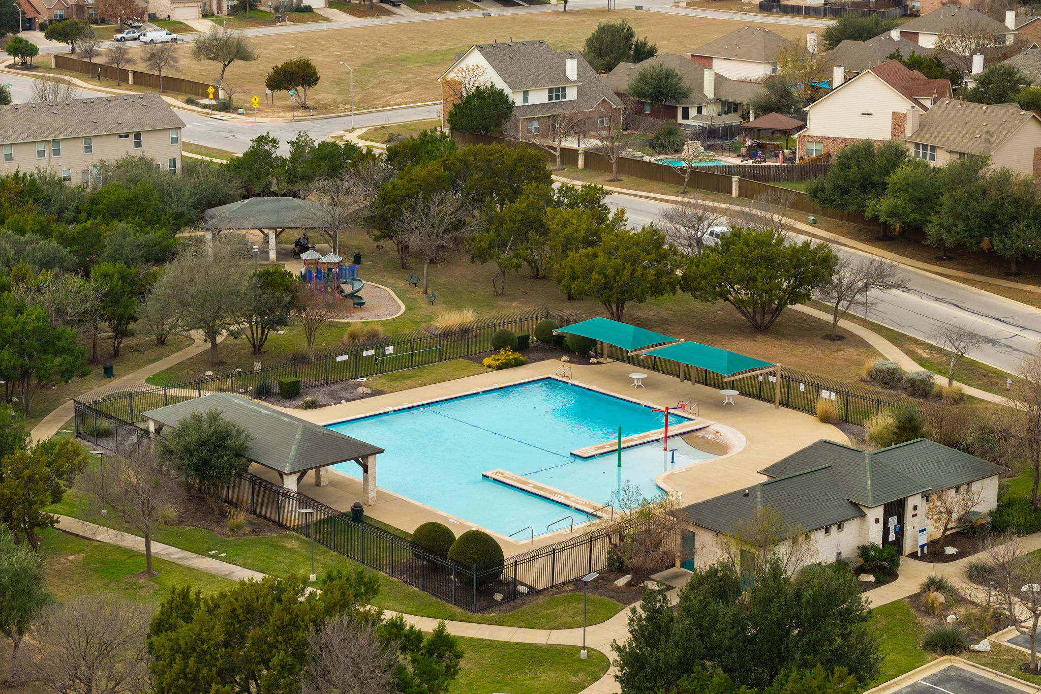 2415 Elkhorn Ranch Road Leander, TX 78641 - Photo 35 of 39 an aerial view of a house with a garden