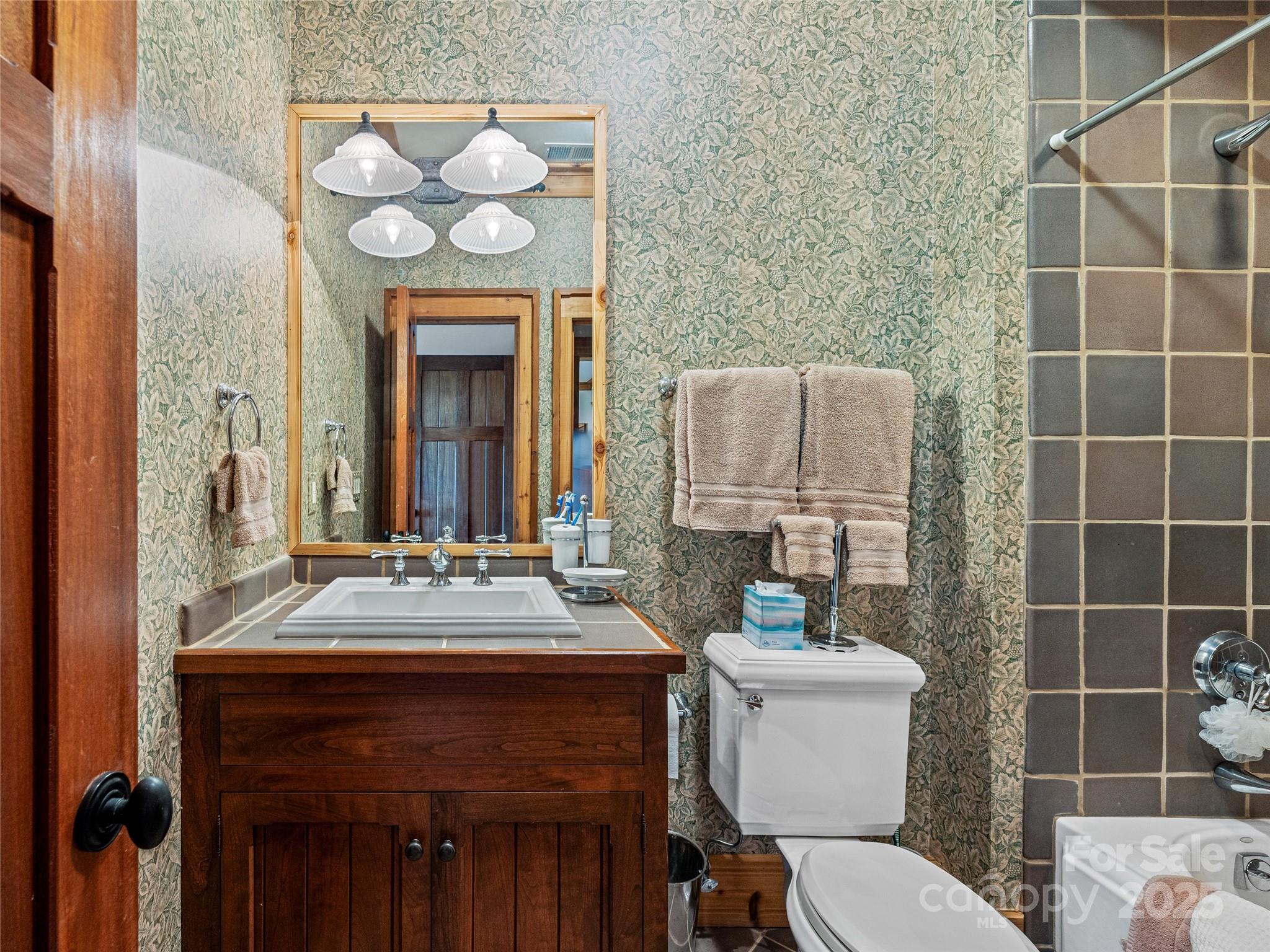 770 Mdw Rdg Drive Lake Toxaway, NC 28747 - Photo 37 of 48 a bathroom with a sink vanity mirror and toilet