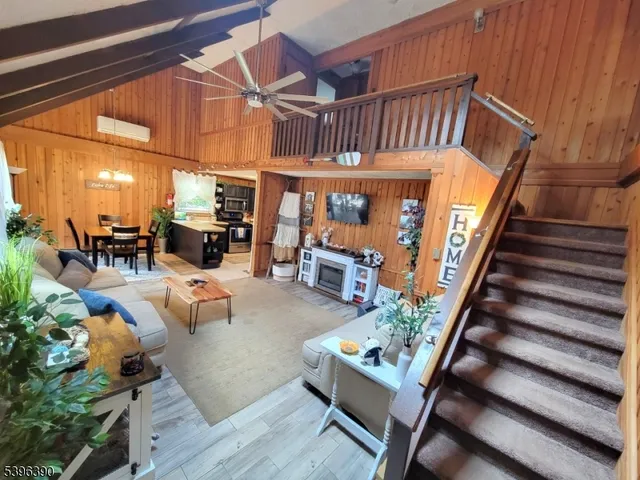 a living room with furniture