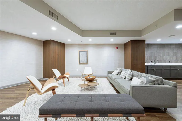 a living room with furniture